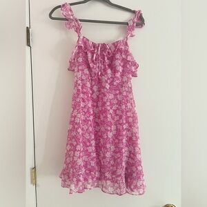Lulu’s Pink Floral Mini Dress